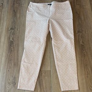 Soho Apparel Coral and White Geometric Straight Leg Pants